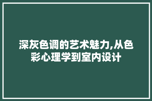 深灰色调的艺术魅力,从色彩心理学到室内设计 编程语言
