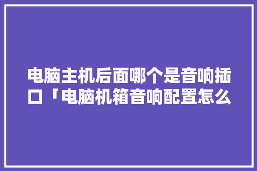 电脑主机后面哪个是音响插口「电脑机箱音响配置怎么看的」