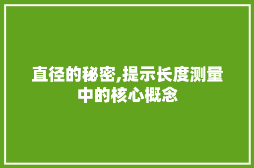 直径的秘密,提示长度测量中的核心概念
