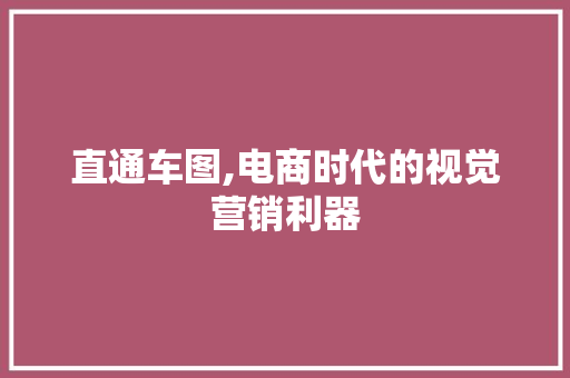 直通车图,电商时代的视觉营销利器