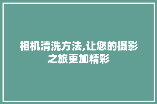 相机清洗方法,让您的摄影之旅更加精彩 相机清洗方法,让您的摄影之旅更加精彩