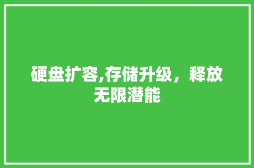 硬盘扩容,存储升级，释放无限潜能