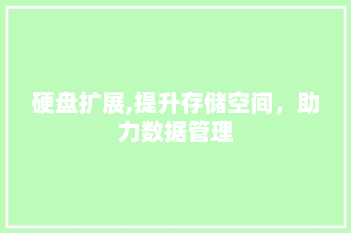 硬盘扩展,提升存储空间，助力数据管理 电脑故障维修