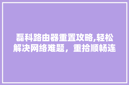 磊科路由器重置攻略,轻松解决网络难题，重拾顺畅连接