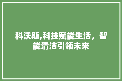 科沃斯,科技赋能生活，智能清洁引领未来