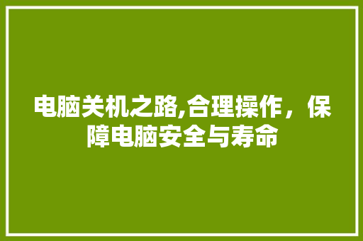 电脑关机之路,合理操作，保障电脑安全与寿命
