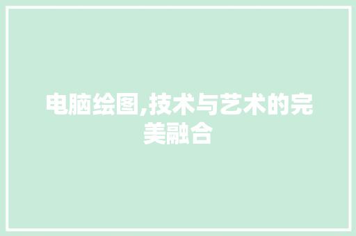 电脑绘图,技术与艺术的完美融合 操作系统