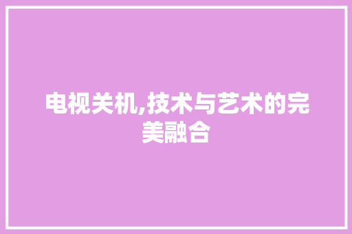 电视关机,技术与艺术的完美融合