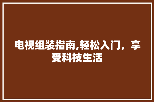 电视组装指南,轻松入门，享受科技生活