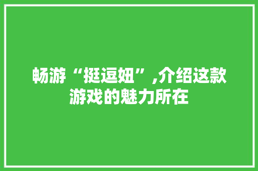 畅游“挺逗妞”,介绍这款游戏的魅力所在