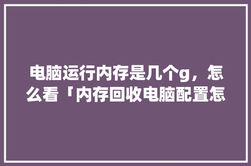 电脑运行内存是几个g，怎么看「内存回收电脑配置怎么看的」 电脑运行内存是几个g，怎么看「内存回收电脑配置怎么看的」 网络技术
