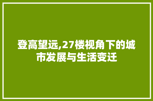登高望远,27楼视角下的城市发展与生活变迁