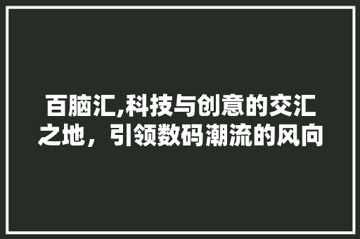 百脑汇,科技与创意的交汇之地，引领数码潮流的风向标