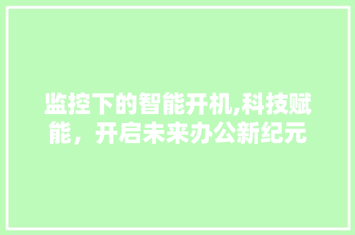 监控下的智能开机,科技赋能，开启未来办公新纪元