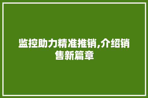 监控助力精准推销,介绍销售新篇章