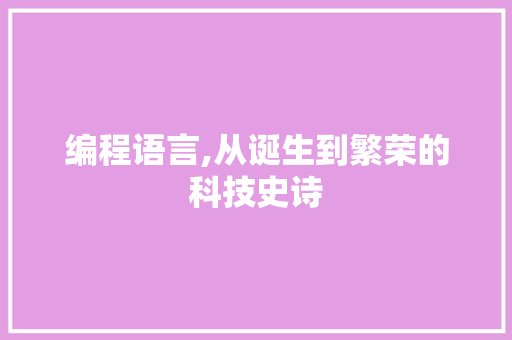 编程语言,从诞生到繁荣的科技史诗