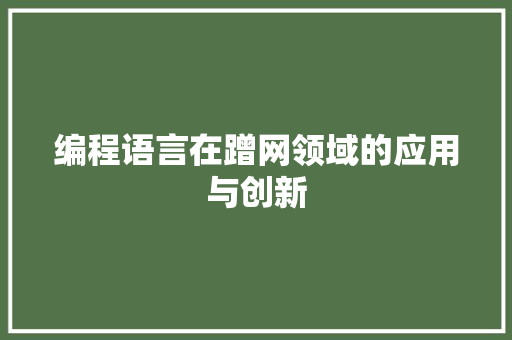 编程语言在蹭网领域的应用与创新