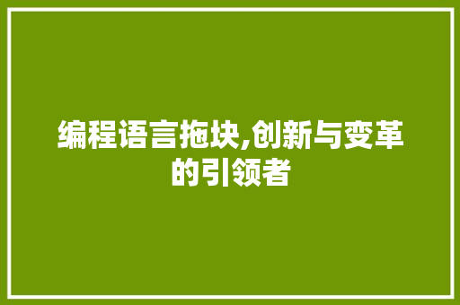 编程语言拖块,创新与变革的引领者