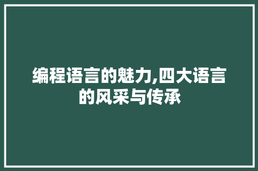 编程语言的魅力,四大语言的风采与传承