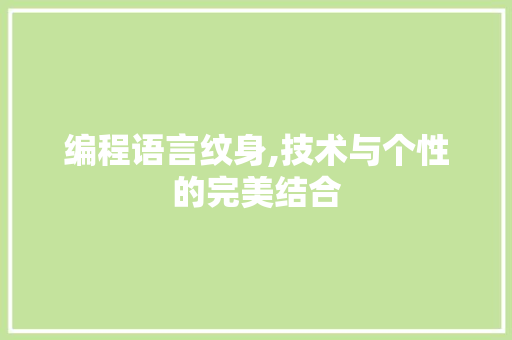 编程语言纹身,技术与个性的完美结合
