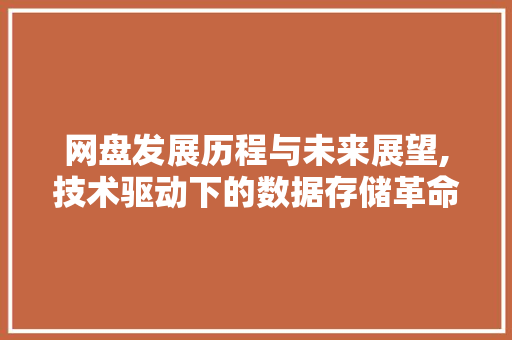 网盘发展历程与未来展望,技术驱动下的数据存储革命