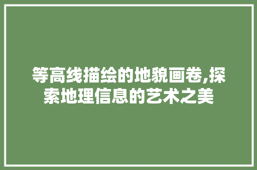 等高线描绘的地貌画卷,探索地理信息的艺术之美 网络技术 等高线描绘的地貌画卷,探索地理信息的艺术之美 网络技术