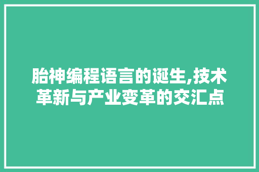 胎神编程语言的诞生,技术革新与产业变革的交汇点