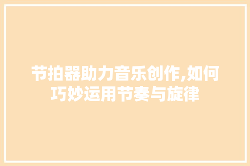 节拍器助力音乐创作,如何巧妙运用节奏与旋律