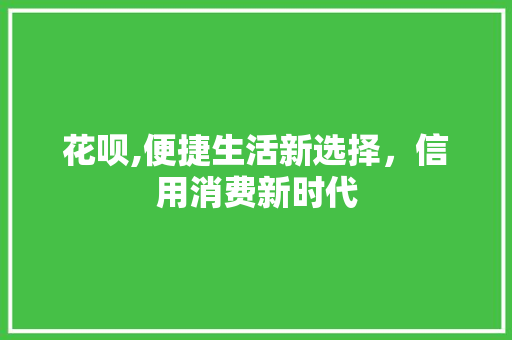 花呗,便捷生活新选择，信用消费新时代