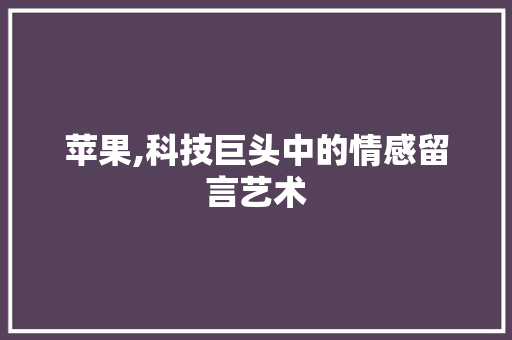 苹果,科技巨头中的情感留言艺术