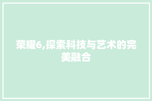 荣耀6,探索科技与艺术的完美融合 电脑故障维修