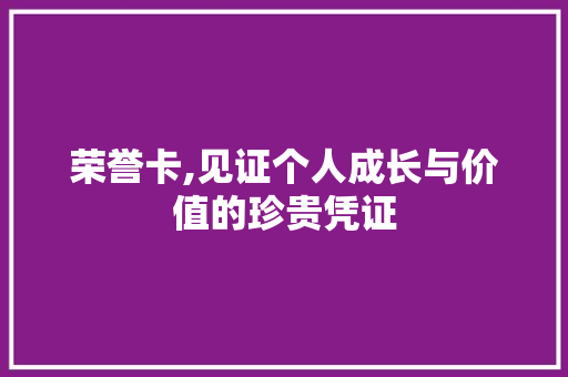荣誉卡,见证个人成长与价值的珍贵凭证 编程语言
