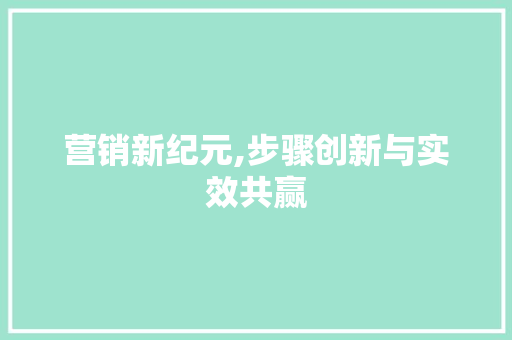 营销新纪元,步骤创新与实效共赢
