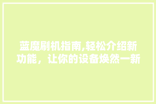 蓝魔刷机指南,轻松介绍新功能，让你的设备焕然一新