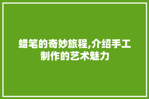 蜡笔的奇妙旅程,介绍手工制作的艺术魅力 蜡笔的奇妙旅程,介绍手工制作的艺术魅力