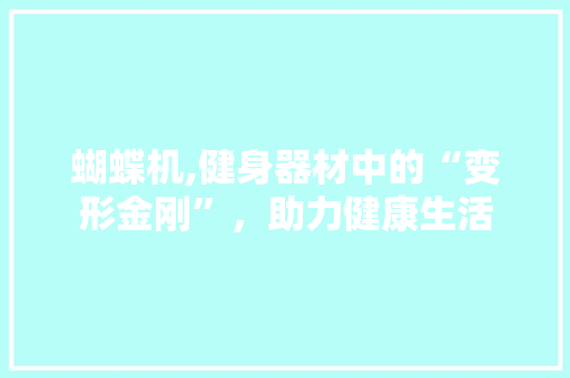 蝴蝶机,健身器材中的“变形金刚”，助力健康生活