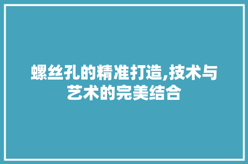 螺丝孔的精准打造,技术与艺术的完美结合 电脑配置 螺丝孔的精准打造,技术与艺术的完美结合 电脑配置