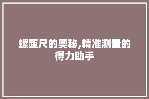 螺距尺的奥秘,精准测量的得力助手