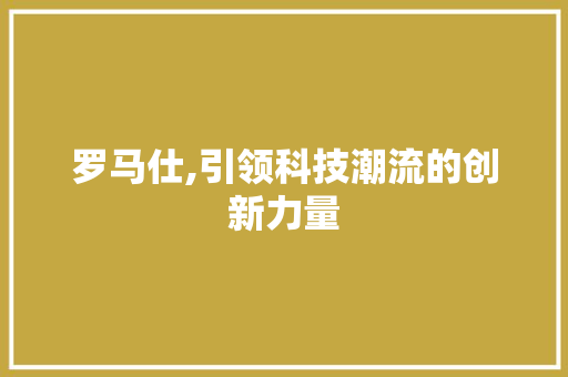 罗马仕,引领科技潮流的创新力量 操作系统