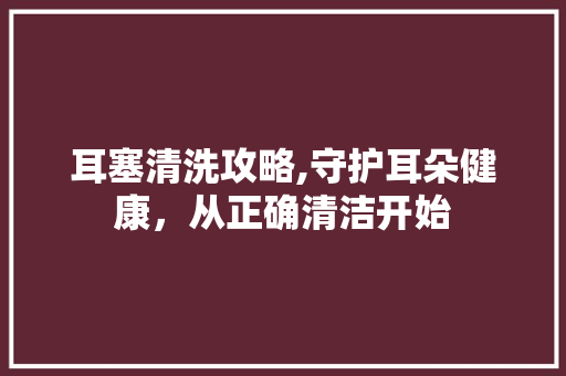 耳塞清洗攻略,守护耳朵健康，从正确清洁开始