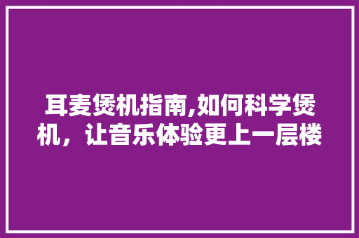 耳麦煲机指南,如何科学煲机，让音乐体验更上一层楼 电脑基础