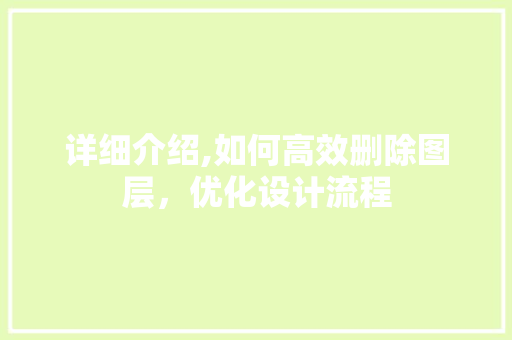 详细介绍,如何高效删除图层，优化设计流程