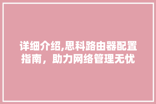详细介绍,思科路由器配置指南，助力网络管理无忧