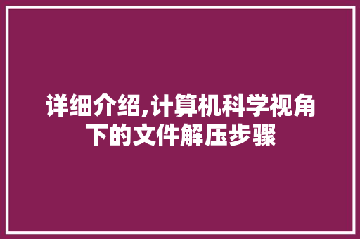 详细介绍,计算机科学视角下的文件解压步骤