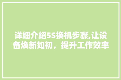 详细介绍5S换机步骤,让设备焕新如初，提升工作效率