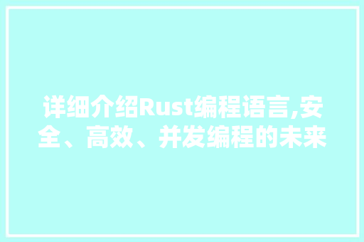 详细介绍Rust编程语言,安全、高效、并发编程的未来