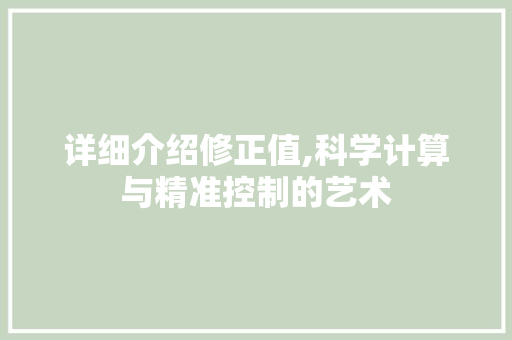 详细介绍修正值,科学计算与精准控制的艺术 电脑基础 详细介绍修正值,科学计算与精准控制的艺术 电脑基础