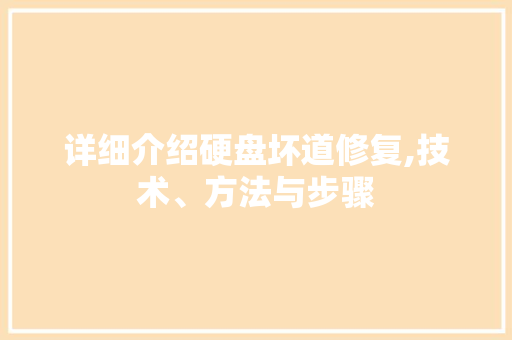 详细介绍硬盘坏道修复,技术、方法与步骤