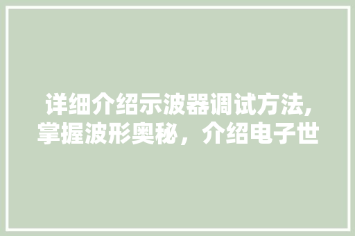 详细介绍示波器调试方法,掌握波形奥秘，介绍电子世界