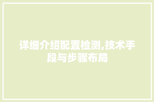 详细介绍配置检测,技术手段与步骤布局 操作系统